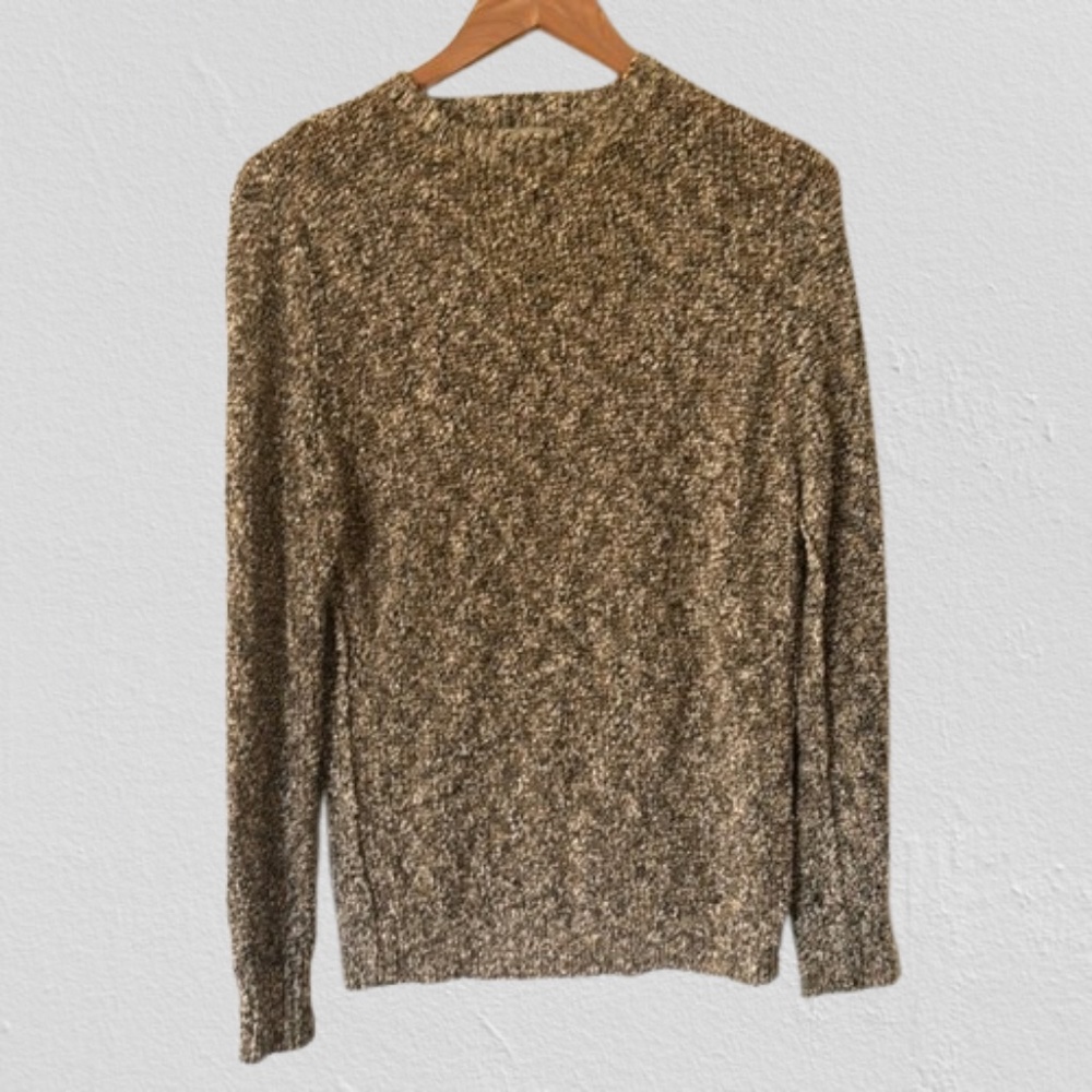 A.L.C. 2011 Open Back Speckle Knit Cotton / Viscose Crewneck Sweater Medium